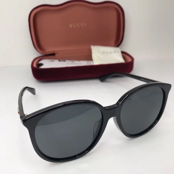 New Authentic GUCCI GG0261SA 001 Round Sunglasses Gucci Sunglasses GG0261SA Italy Round Black Frame 57-16-145  main image 4